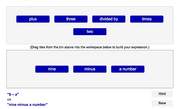 Using Algebraic Expressions Gizmo