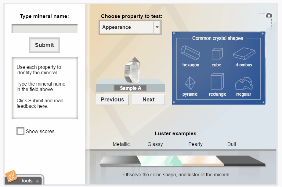 Mineral Identification Gizmo
