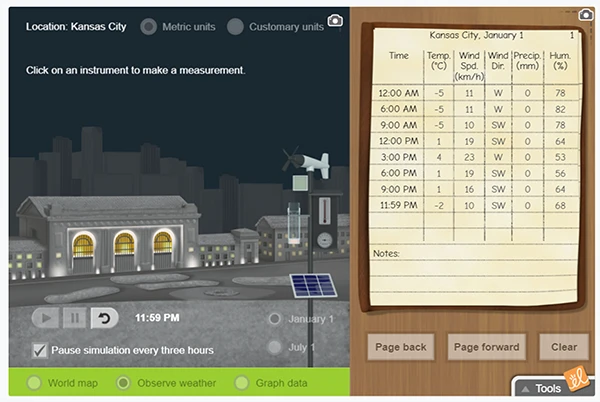 Observing Weather Metric Gizmo