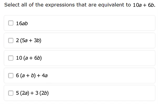 Grade 6 Math ATLAS Sample Question
