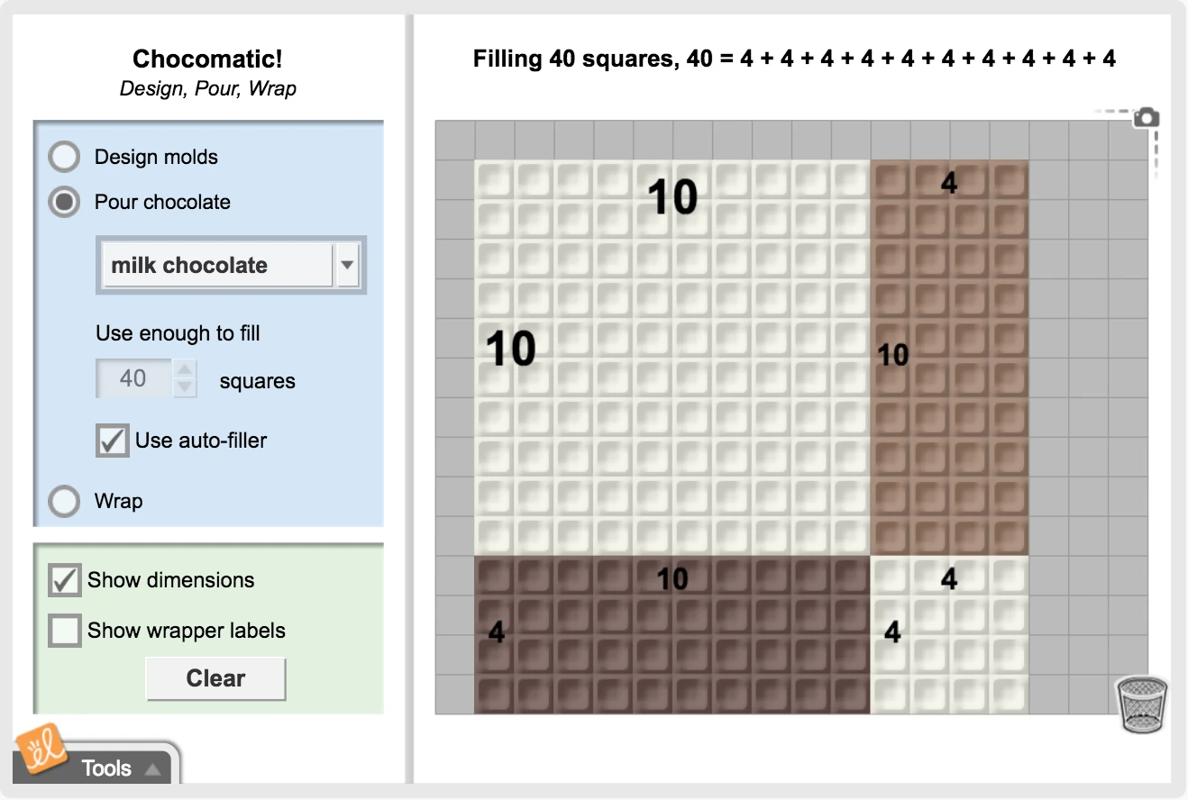 Chocomatic (Multiplication, Arrays, and Area) Gizmo