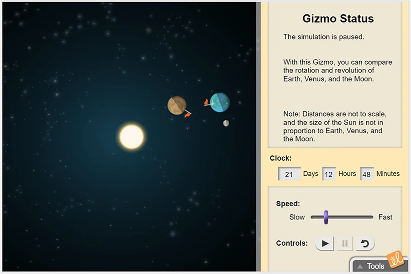 Comparing Earth and Venus Gizmo