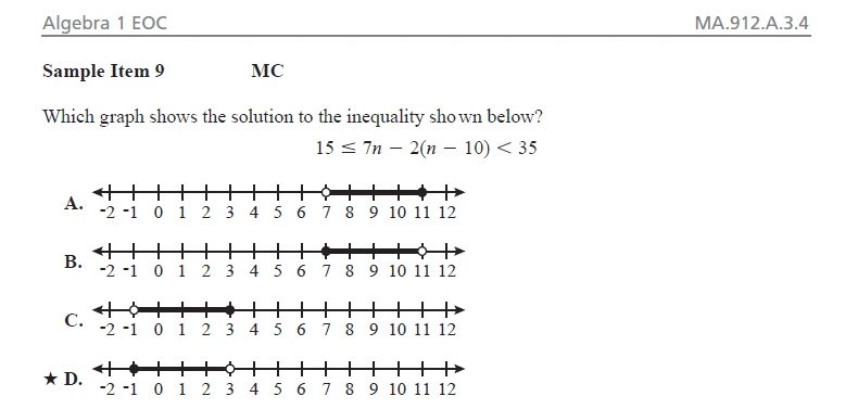 High School Math Question
Algebra End of Course Exam