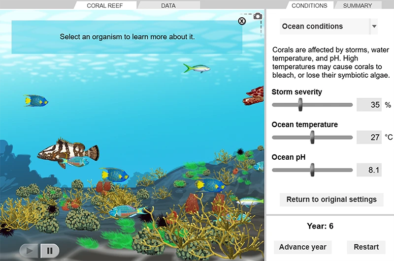 Coral Reefs – Biotic and Abiotic Gizmos