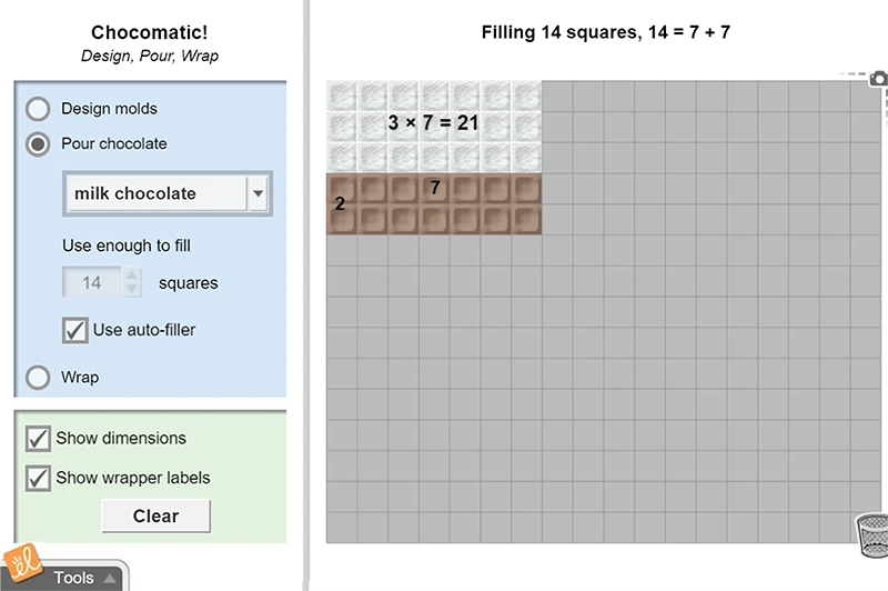 Chocomatic (Multiplication, Arrays, and Area) Gizmo