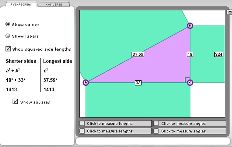 Pythagorean Theorem Gizmo