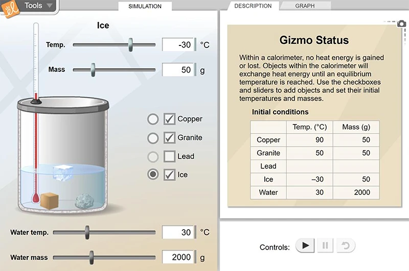 Calorimetry Lab Gizmo