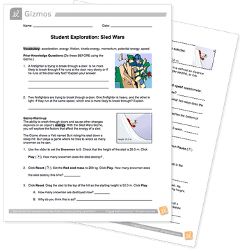 Sled Wars Gizmo Exloration Sheet