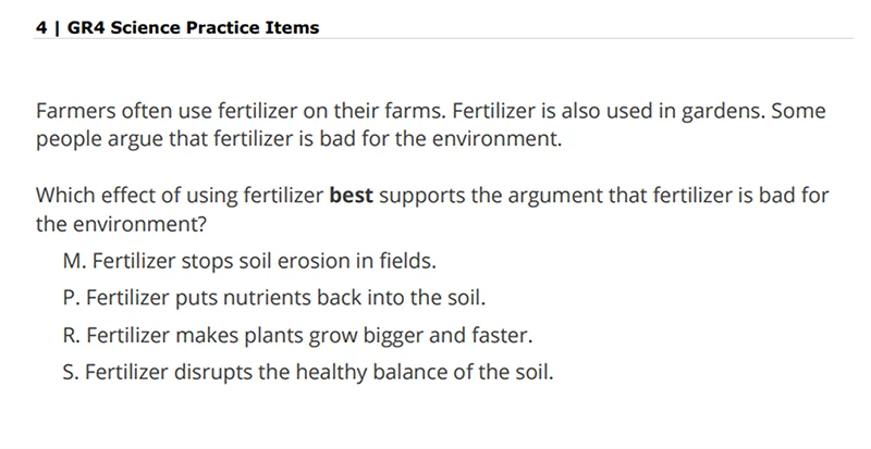 3rd Grade Science Question