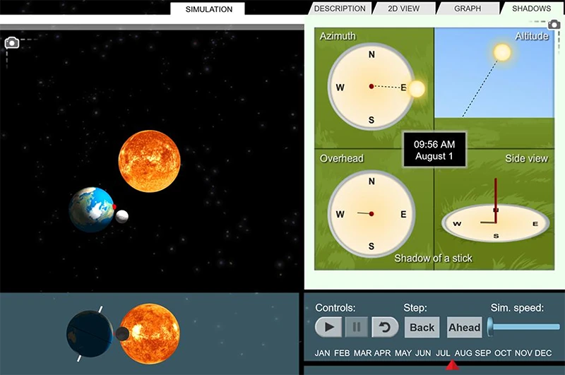 Seasons: Earth, Moon, and Sun Gizmo